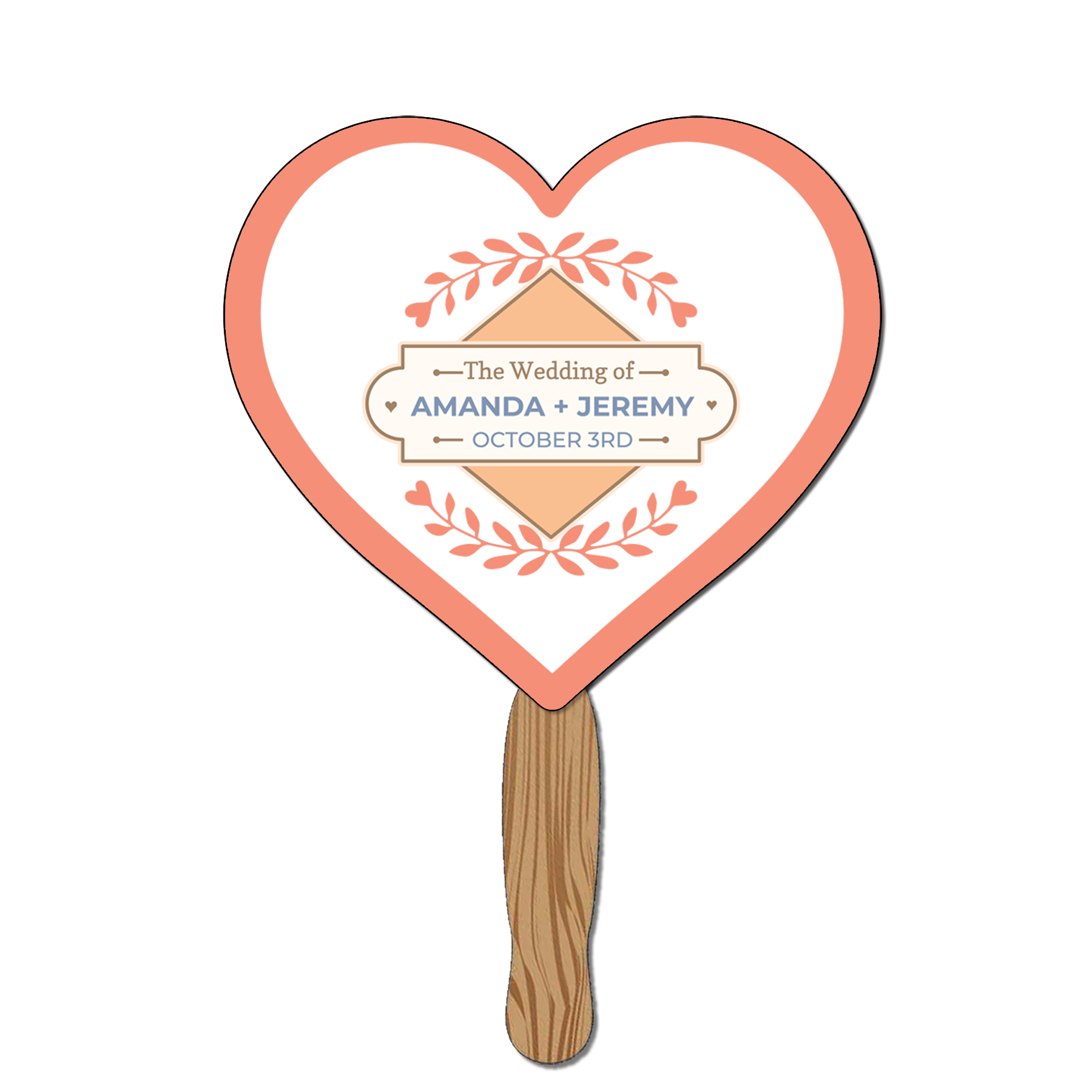 Hand Held Paper Fan - Heart                                           